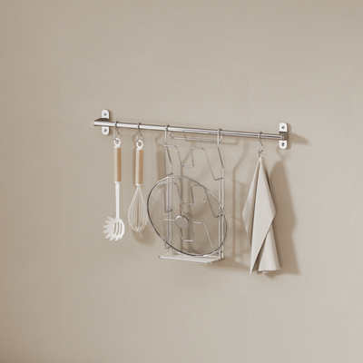Kitchen Pot Lid Holder Wall-mounted Type Installation Sustainable Multifunctional Kitchen Organizer Set