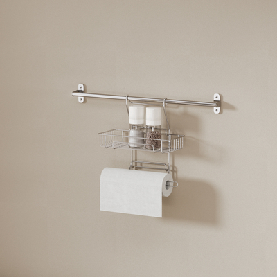 Kitchen Paper Holder Wall-mounted Type Kitchen Storage Basket Set Perfect Combination Of Style And Function Sustainable Multifunctional Kitchen Organizer Set