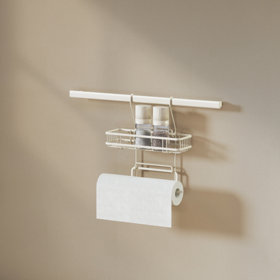 Installation Type Kitchen Paper Holder Wall-mounted Hanging Kitchen Storage Rack Modern And Sleek Organizer