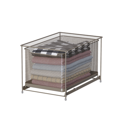 Stackable Metal Wire Storage Basket Under Sink Organizer Sliding Storage Basket Durable For Unique Business Requirements