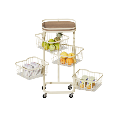 Rotating Storage Organizer Household Utility Cart Multifunctional Rolling Cart