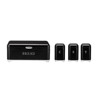 Crown Series Metal Bread Bin Set Tea Can Coffee Can Kitchen Storage Bread Containers Kitchen Organizer Can Powder Coating