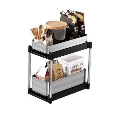 Standing Storage Rack for Kitchen Stainless Steel 395*230*389mm Rectangular