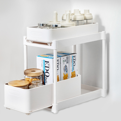 Convenient And Practical Pull Out Multifunction Kitchen Organizer 1kg Quantity 2 Containers