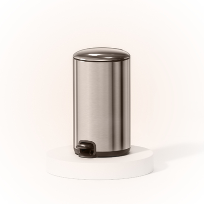 Stainless Steel Thin Lid Pedal Trash Bin With Soft Close Rolling Cover Type 20L Household Kitchen Waste Bin