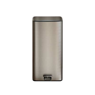 28L Capacity Stainless Steel Soft Close Square Pedal Trash Bin For Living Room Office Kitchen And Bathroom